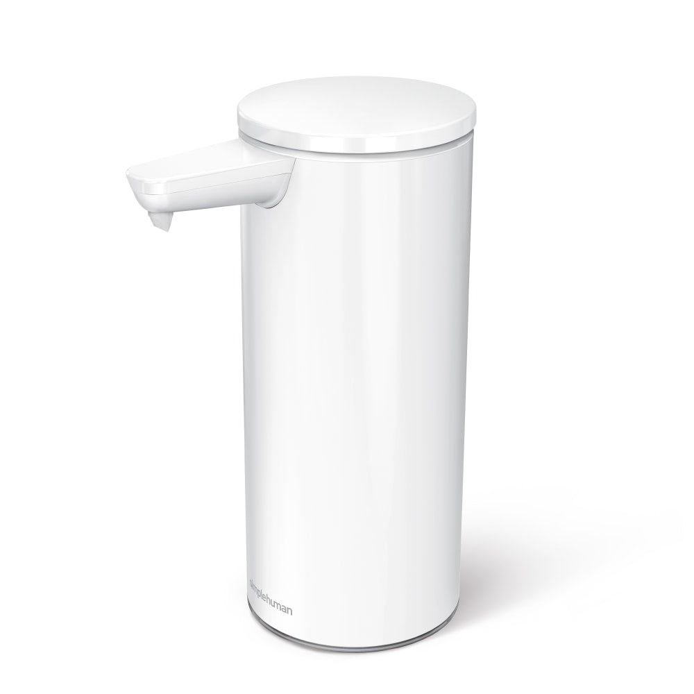simplehuman Touch-Free Rechargeable Sensor Liquid Soap And Hand Sanitizer Dispenser, 9 Oz, White