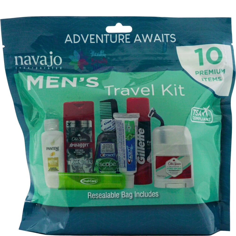 Handy Solutions Mens Resealable Travel Kit Bags, Blue, Case Of 8 Bags