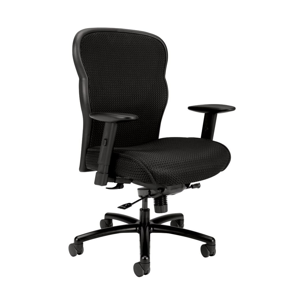 HON Basyx Wave Ergonomic Mesh High-Back Big And Tall Executive Chair, Black