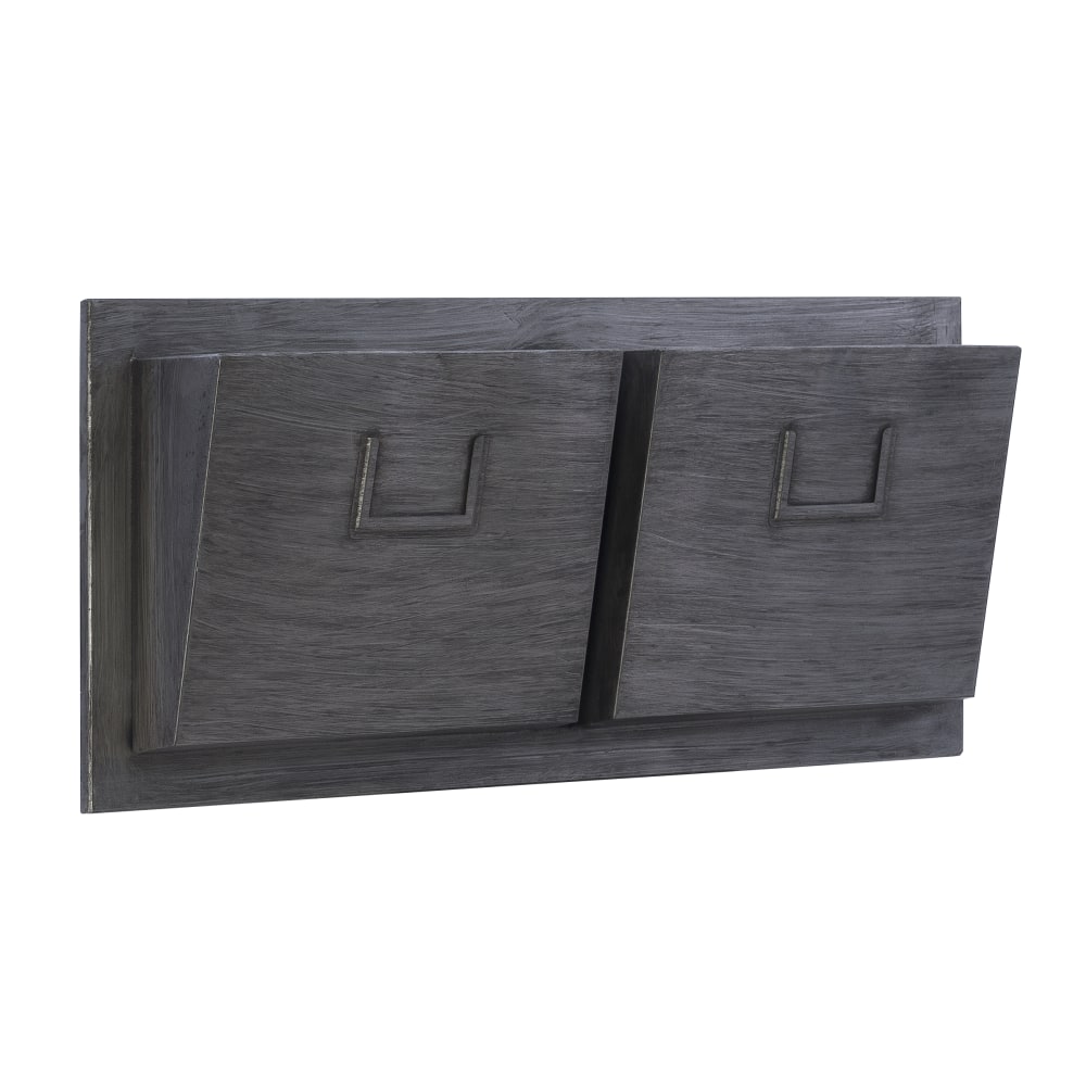 Linon Gadsden Industrial 2-Slot Horizontal Home Office Mailbox, 12-1/8inH x 28-1/4inW x 4inD, Gray