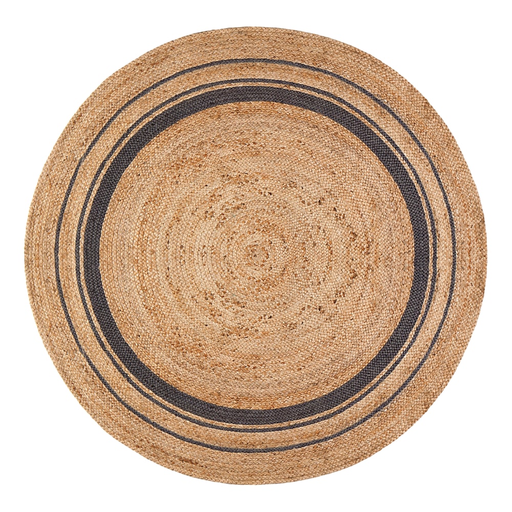 Anji Mountain Kerala Mist Jute Rug, 6ft, Beige/Gray