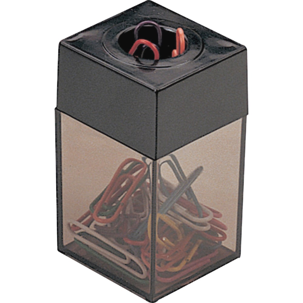 OIC Magnetic Clip Dispenser, Small, 100 Clip Capacity, Black/Smoke