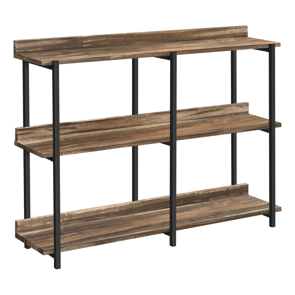 Monarch Specialties Delroy Metal Console Table, 34inH x 47-1/4inW x 12inD, Brown/Black