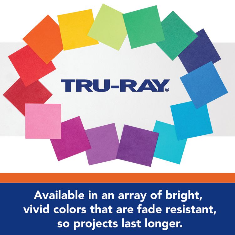 Tru-Ray Construction Paper, 76 lb Text Weight, 12 x 18, Black, 50/Pack, 25 Packs/Carton