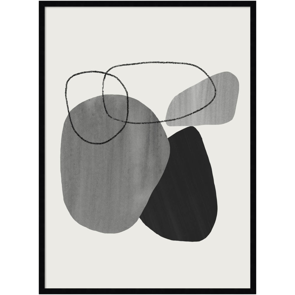 Amanti Art Abstract Rocks by Teju Reval Wood Framed Wall Art Print, 41inH x 31inW, Black