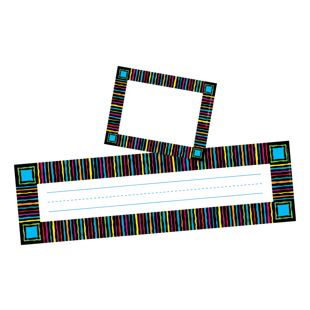 Barker Creek Name Tag And Name Plate Set, Neon Stripes