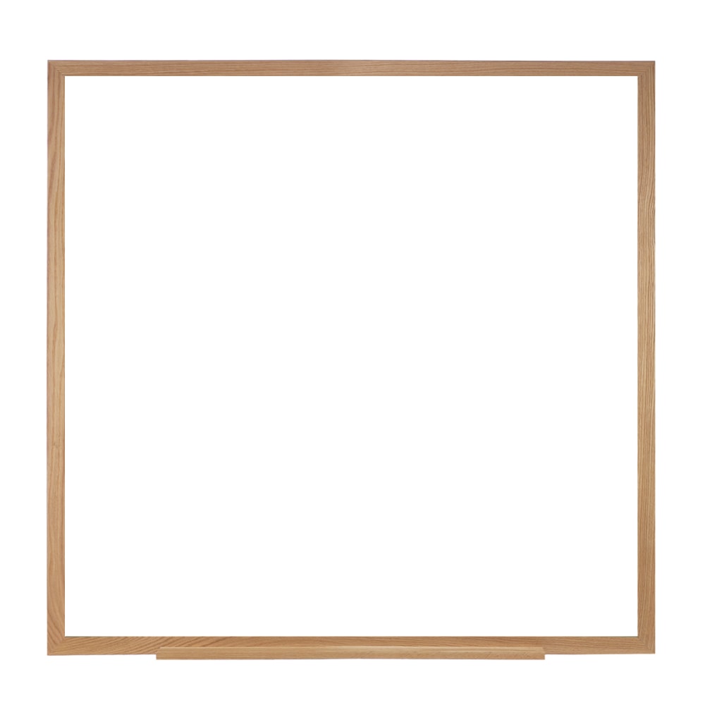 Ghent M2W Non-Magnetic Dry-Erase Whiteboard, Porcelain, 48 1/2in x 48 1/2in, Oak Wood Frame, Natural Finish