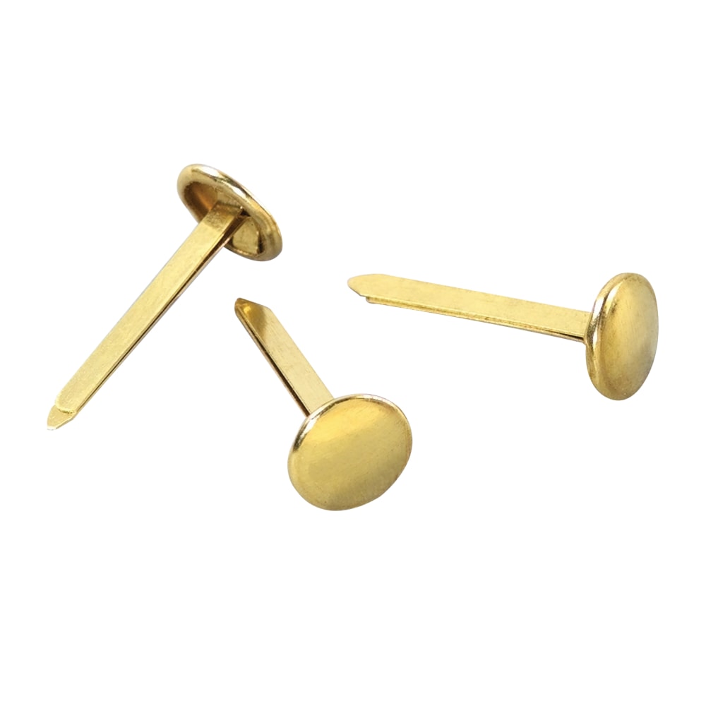 ACCO Round-Head Solid Brass Fasteners, No. 4R, 1in, Box Of 100