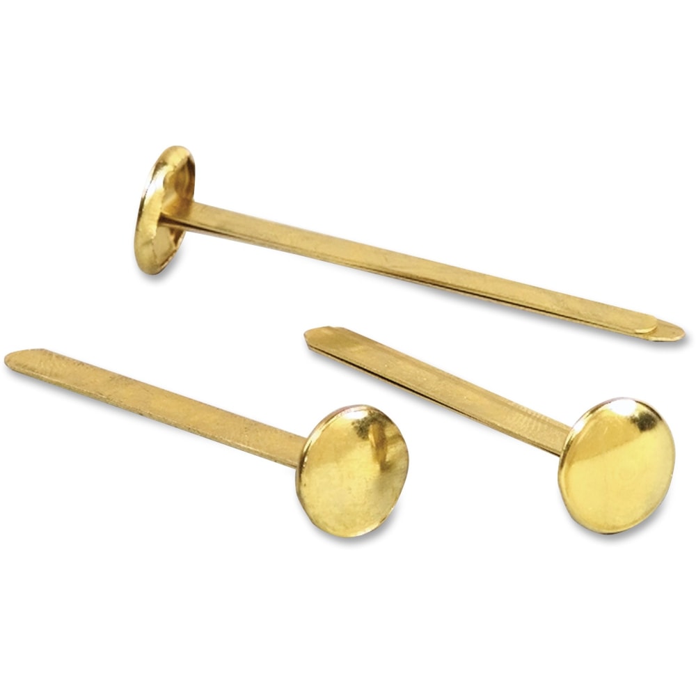ACCO Round-Head Solid Brass Fasteners, No. 7R, 2in, Box Of 100