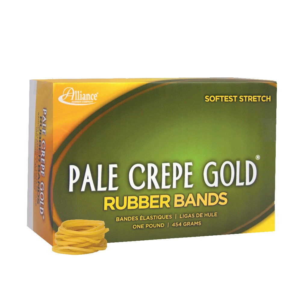Alliance Rubber Pale Crepe Gold Rubber Bands, #12, 1 3/4in x 1/16in, 1 Lb, Box Of 3,850