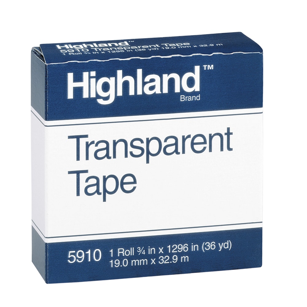3M Highland 5910 Transparent Tape, 3/4in x 1,296in