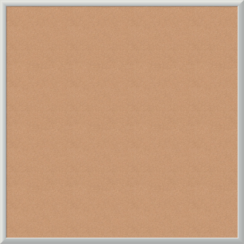 U Brands Cork Bulletin Board, 35in x 35in, Silver Aluminum Frame