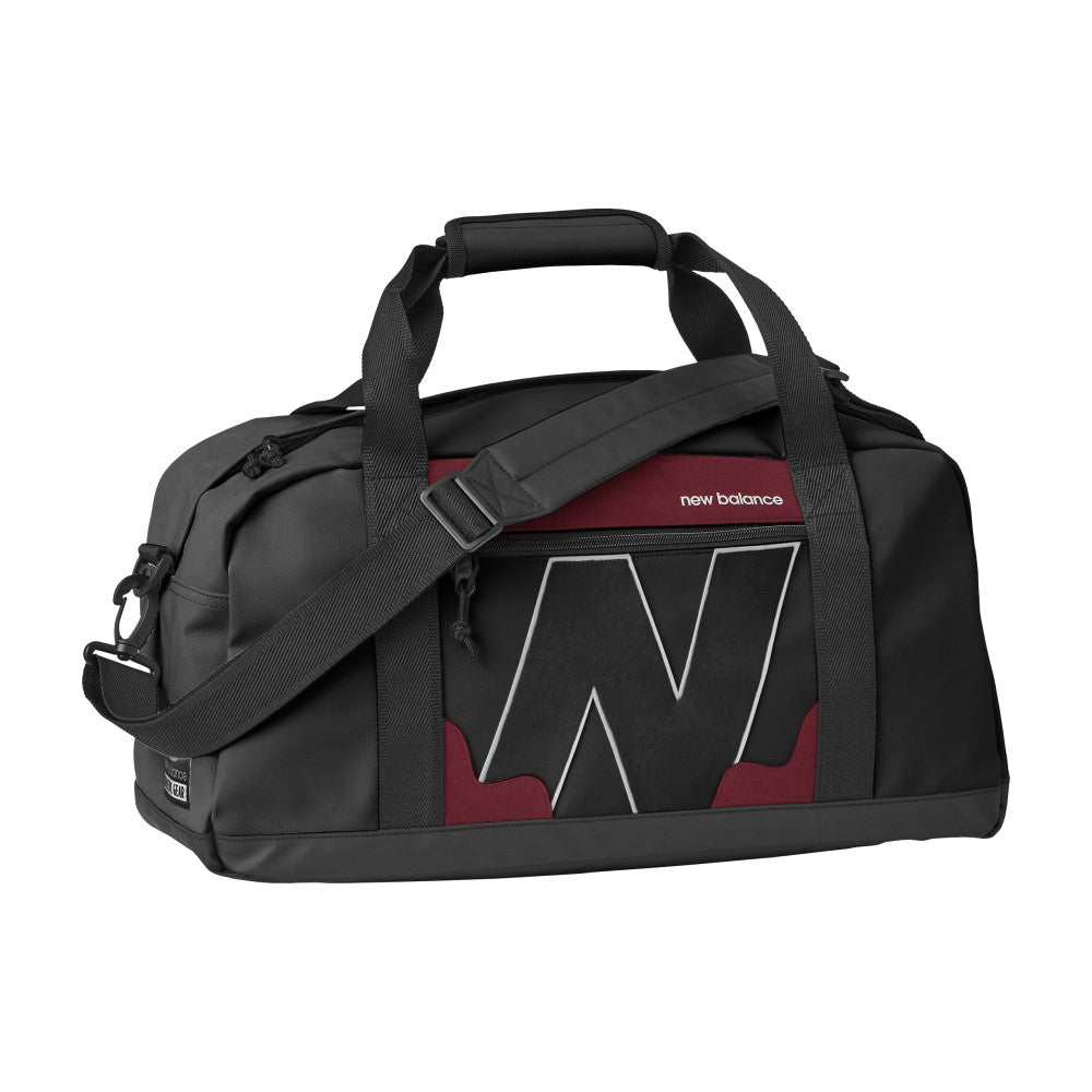 New Balance Legacy Duffel Bag, 9-5/8inH x 19-5/16inW x 9-1/8inD, Black/Red