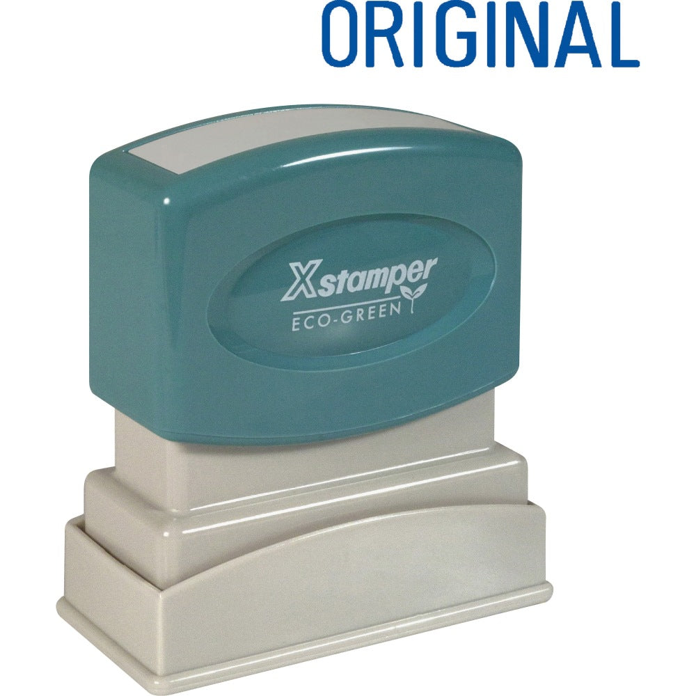 Xstamper One-Color Title Stamp, Pre-Inked, "Original", Blue