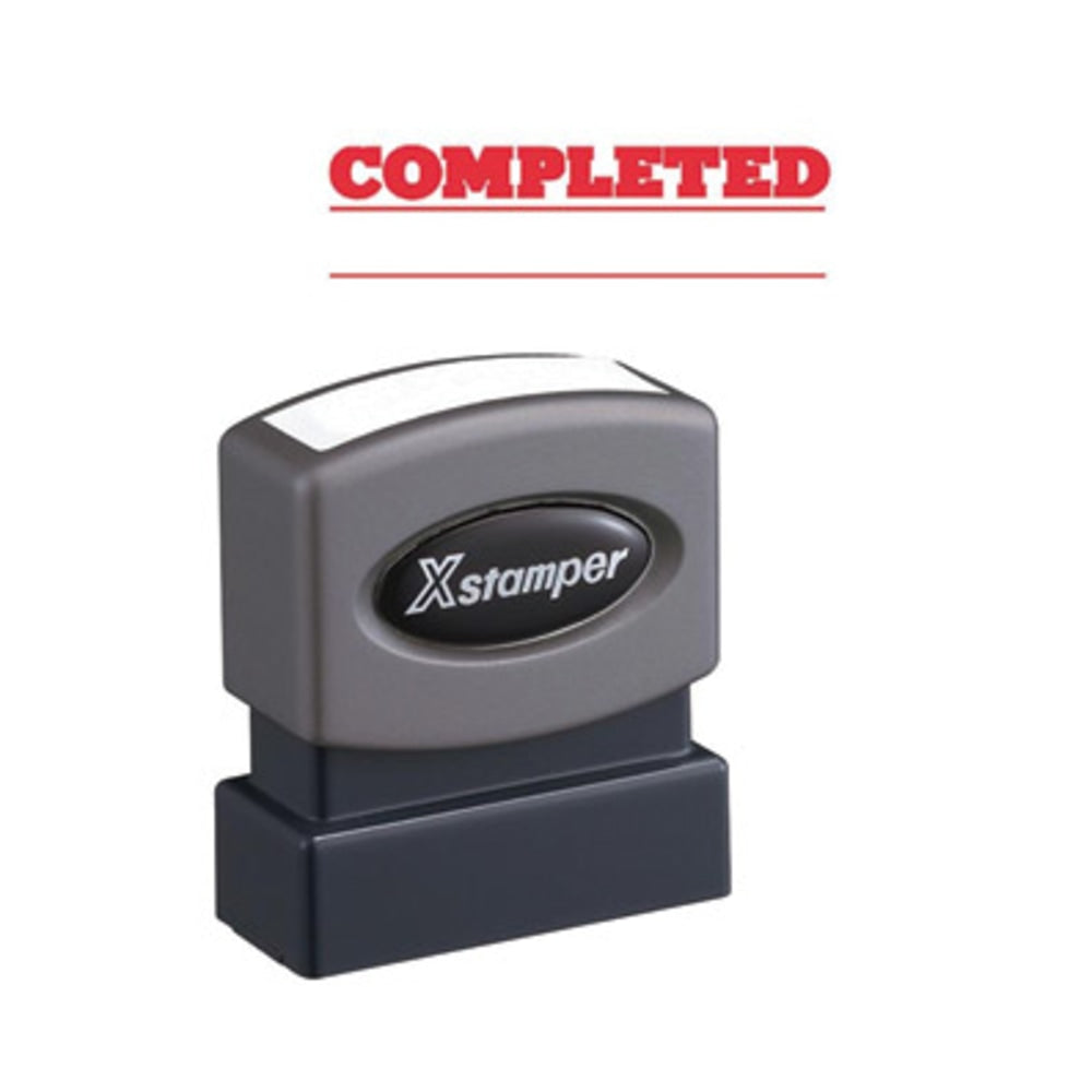 Xstamper COMPLETED Stamp, 62% Recycled, 100000 Impressions, Red