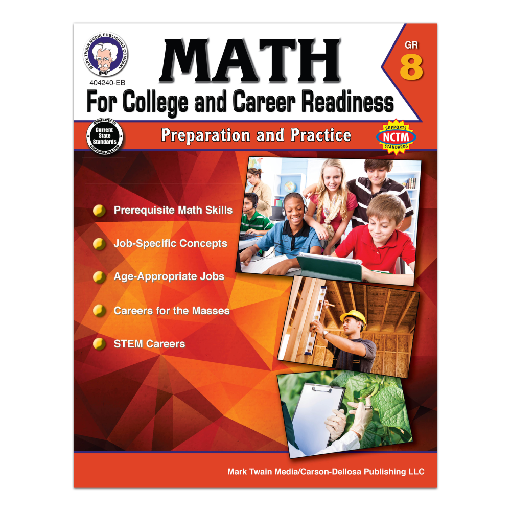 Carson-Dellosa Math For College And Career Readiness Workbook, Grade 8