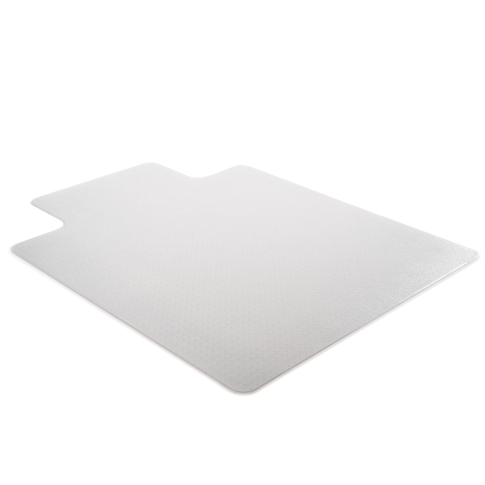 Deflecto Earth Source Chair Mat For Commercial Pile Carpets, Beveled Edge, Wide Lip, 45in x 53in, Clear