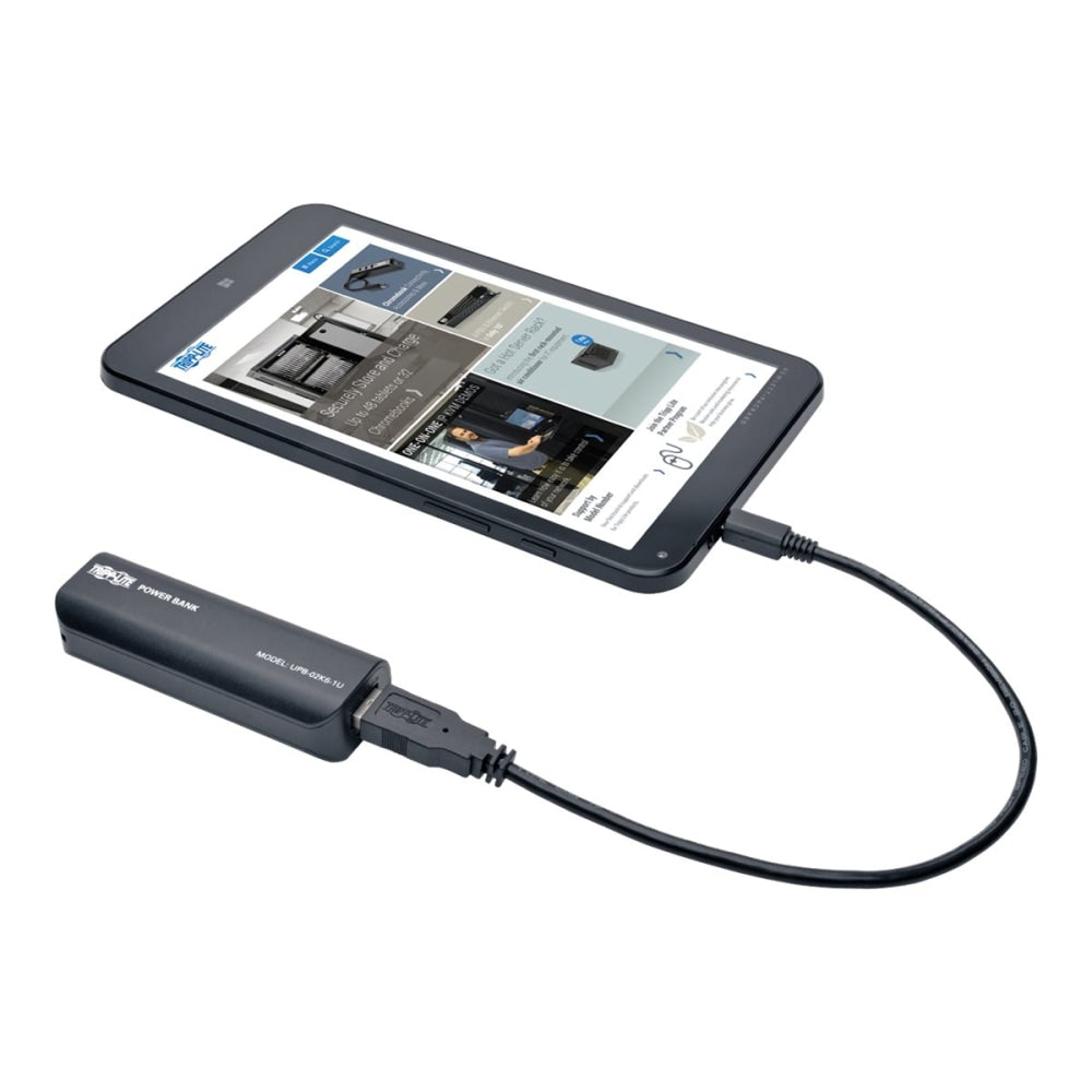 Tripp Lite Portable Mobile Power Bank USB Battery Charger - Power bank - 2600 mAh - 1 A (USB) - on cable: Micro-USB - black