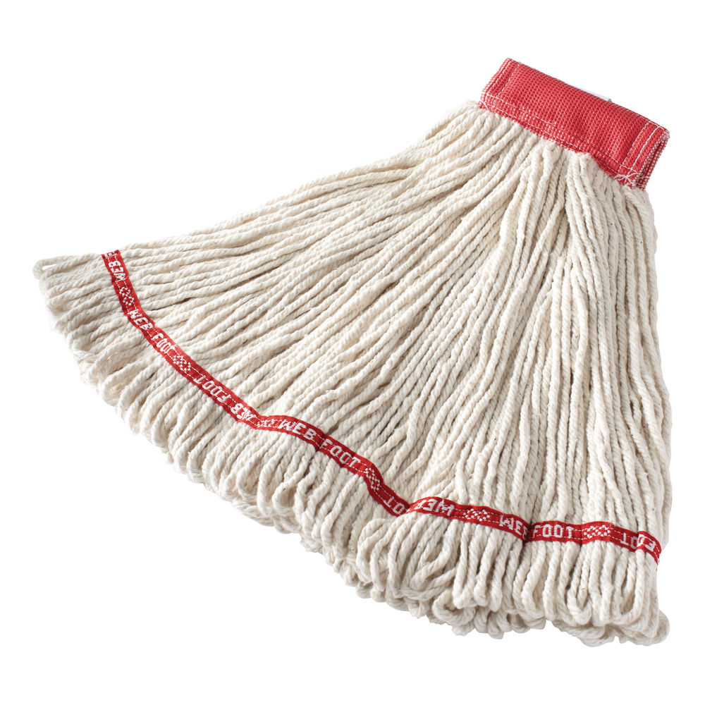 Rubbermaid Web Foot Wet Mop, 5in Band, White