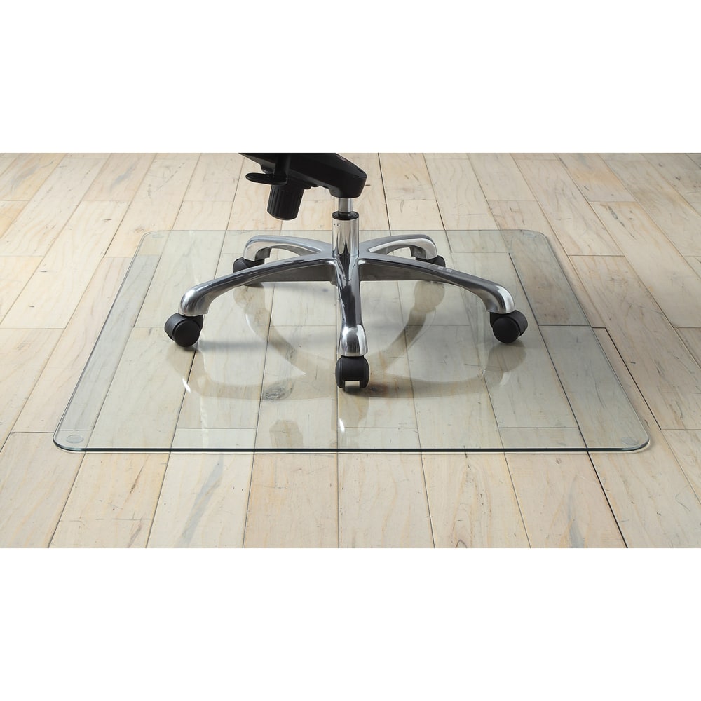 Lorell Tempered Glass Chair Mat, 48in x 60in, Clear