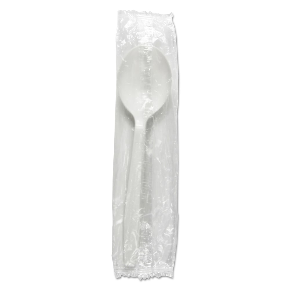 Boardwalk Heavyweight Wrapped Polypropylene Soup Spoons, White, Pack Of 1000 Spoons