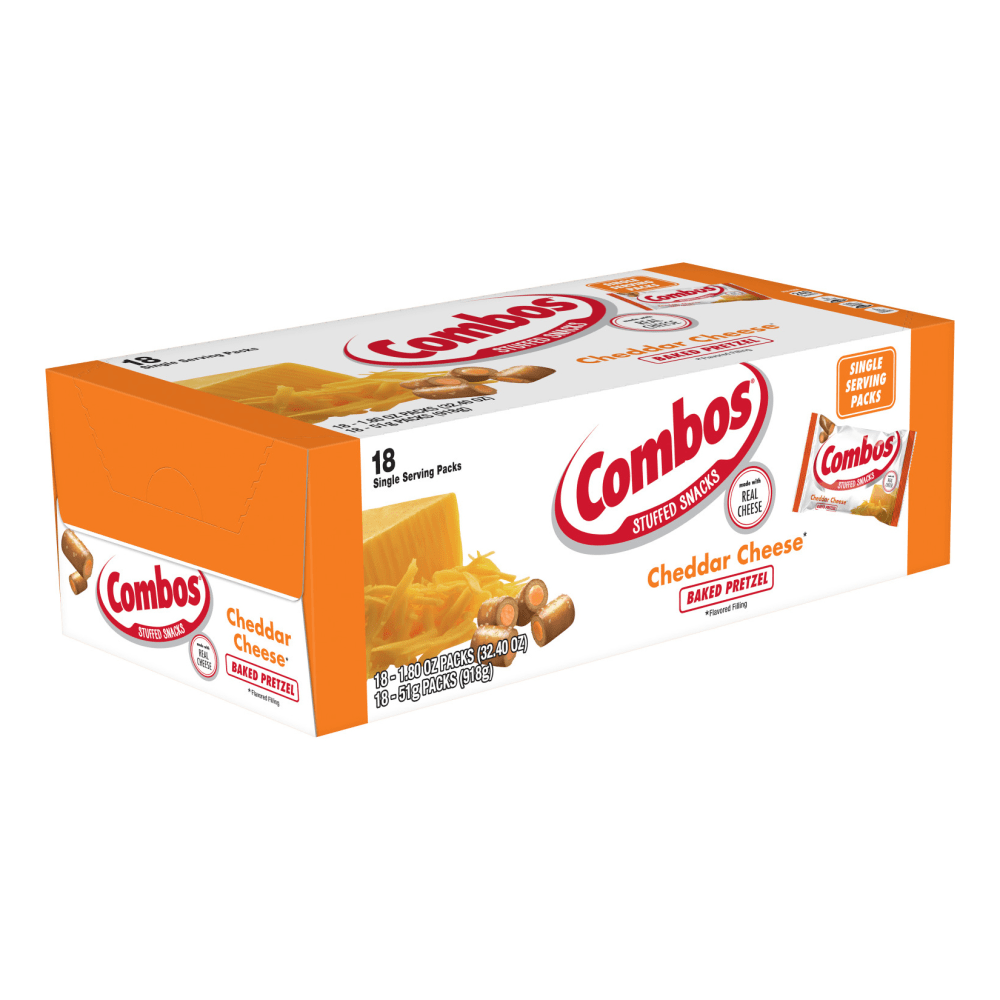Combos Snack, Cheddar Cheese Pretzel, 1.8 Oz, Box Of 12