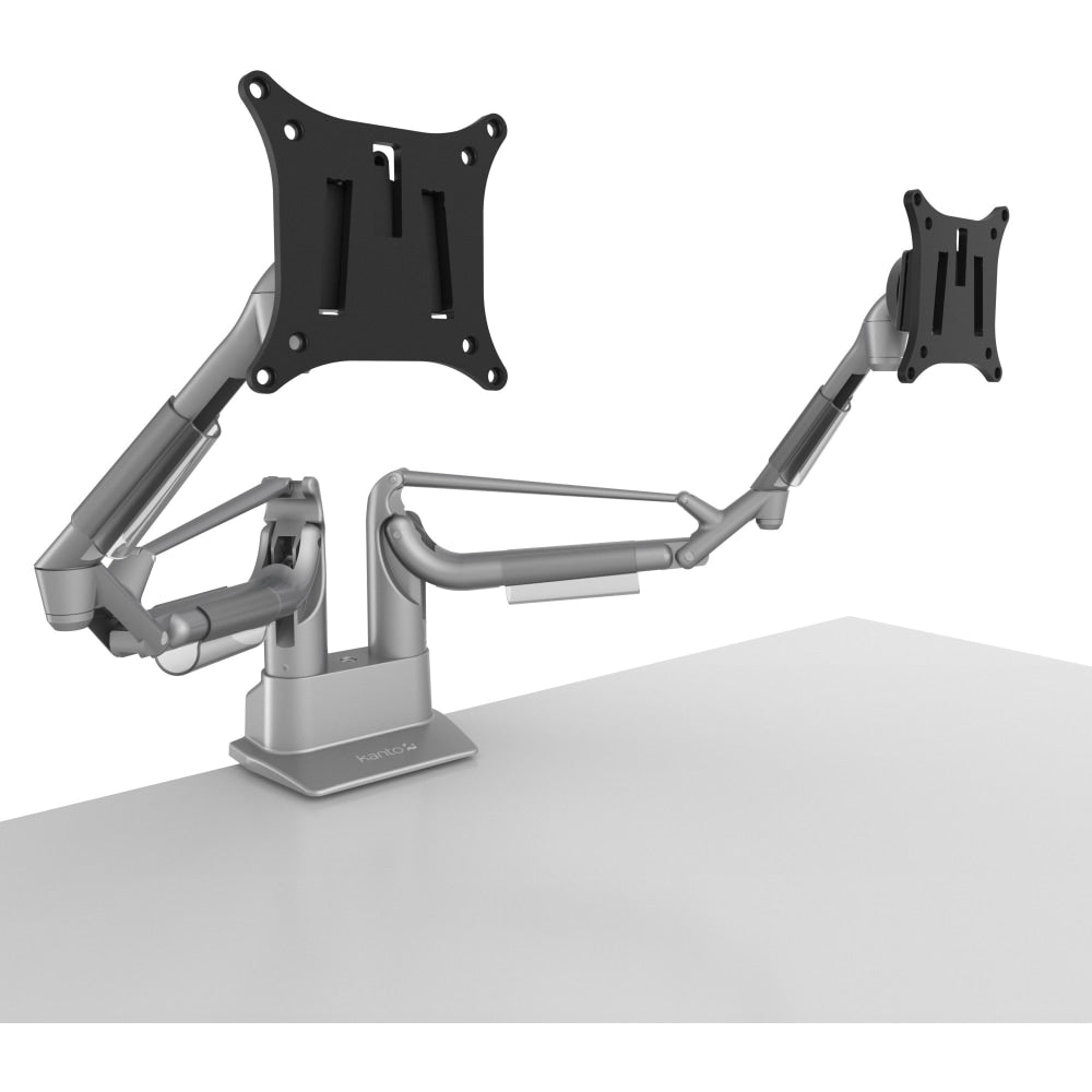 Kanto DMS2000S Desk Mount for Monitor - Silver - Height Adjustable - 2 Display(s) Supported - 32in Screen Support - 36.38 lb Load Capacity - 75 x 75, 100 x 100 - 1