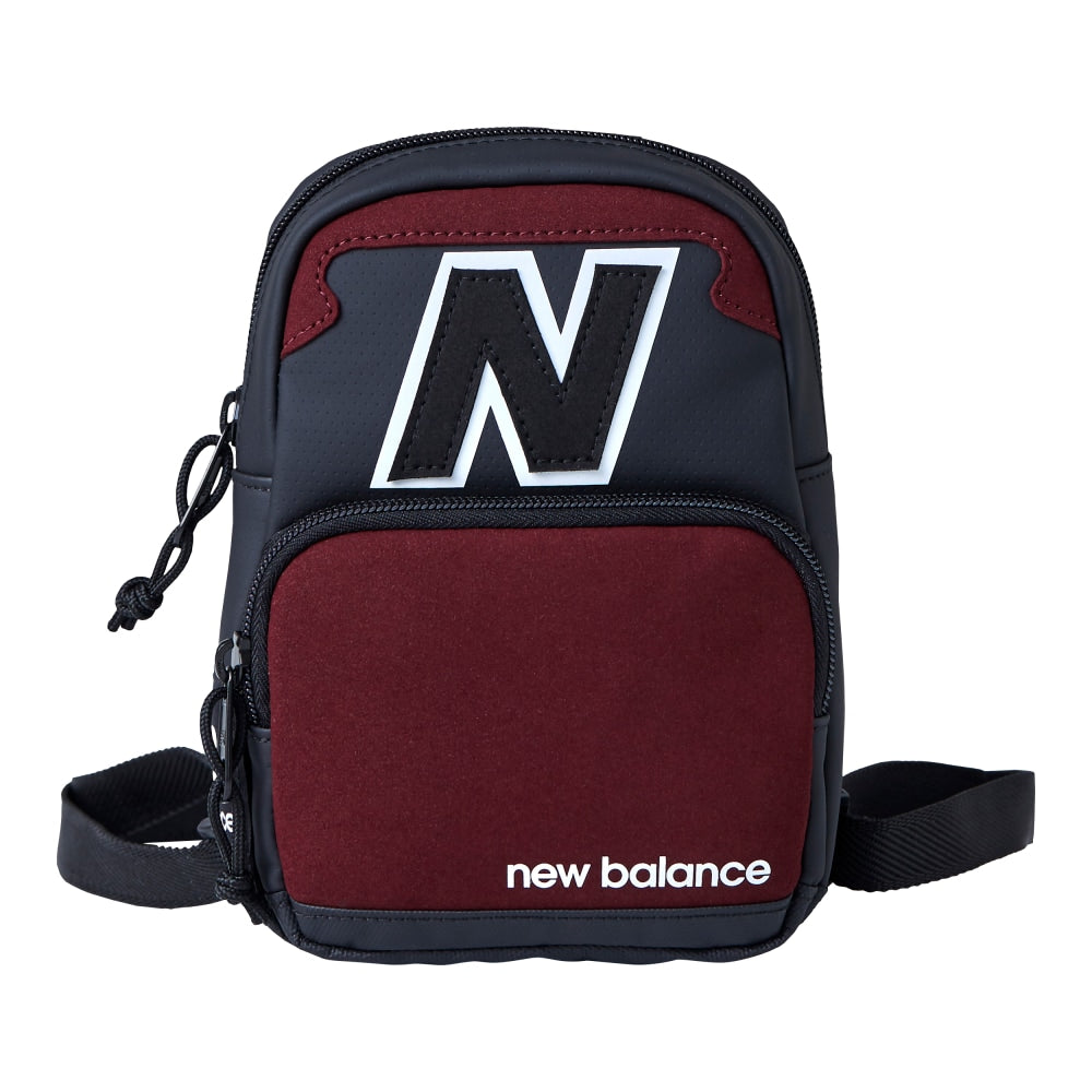 New Balance Legacy Micro Backpack, 7-1/8inH x 16-15/16inW x 2-1/4inD, Black/Red