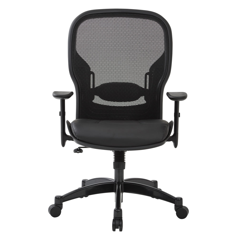 Office Star Space Seating Bonded Leather/Mesh High-Back Chair, Black/Gunmetal