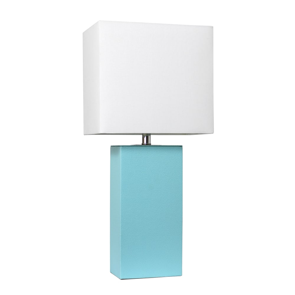 Lalia Home Lexington Table Lamp, 21inH, White/Aqua