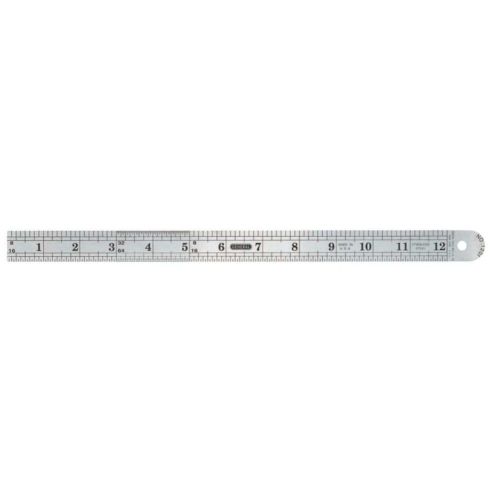 Industrial Precision Stainless Steel Rules, 12 in, Stainless Steel