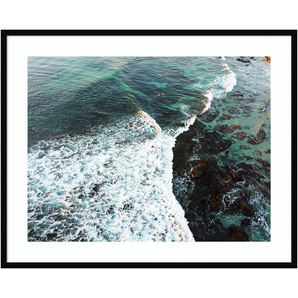 Amanti Art La Jolla 3 by Rachel Dowd Wood Framed Wall Art Print, 41inW x 33inH, Black