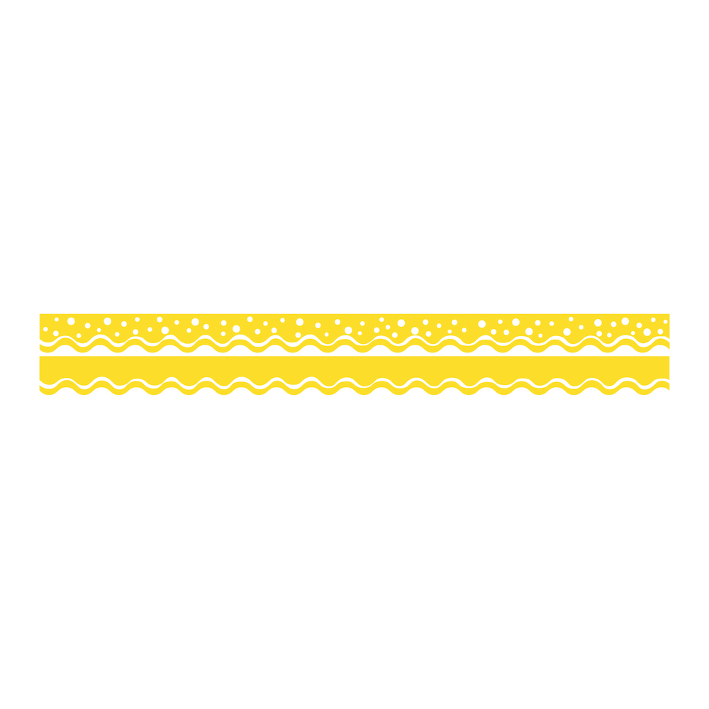 Barker Creek Scalloped-Edge Double-Sided Borders, 2 1/4in x 36in, Lemon Yellow, Pack Of 13
