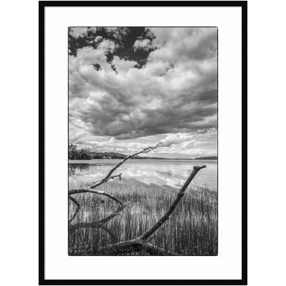 Amanti Art USA, New York, Saugerties, View Of The Hudson River by Walter Bibikow Wood Framed Wall Art Print, 30inW x 41inH, Black