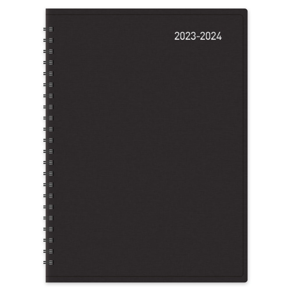 2023-2024 Office Depot Brand 14-Month Weekly/Monthly Academic Planner, Vertical Format, 7-1/2in x 9in, 30% Recycled, Black, July 2023 to August 2024
