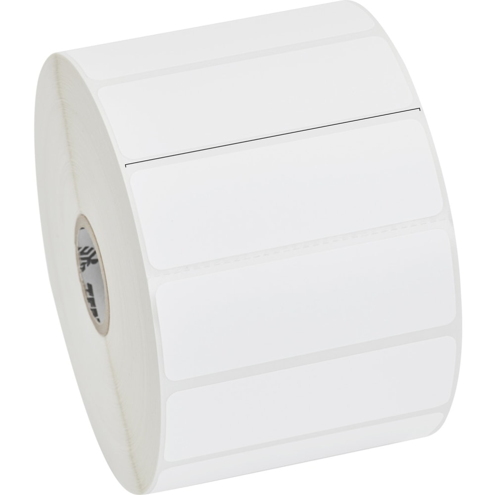Zebra Z-Perform 2000D Thermal Label - 3in Width x 1in Length - Permanent Adhesive - Direct Thermal - White - Paper, Acrylic - 2340 / Roll - 6 Roll - Perforated