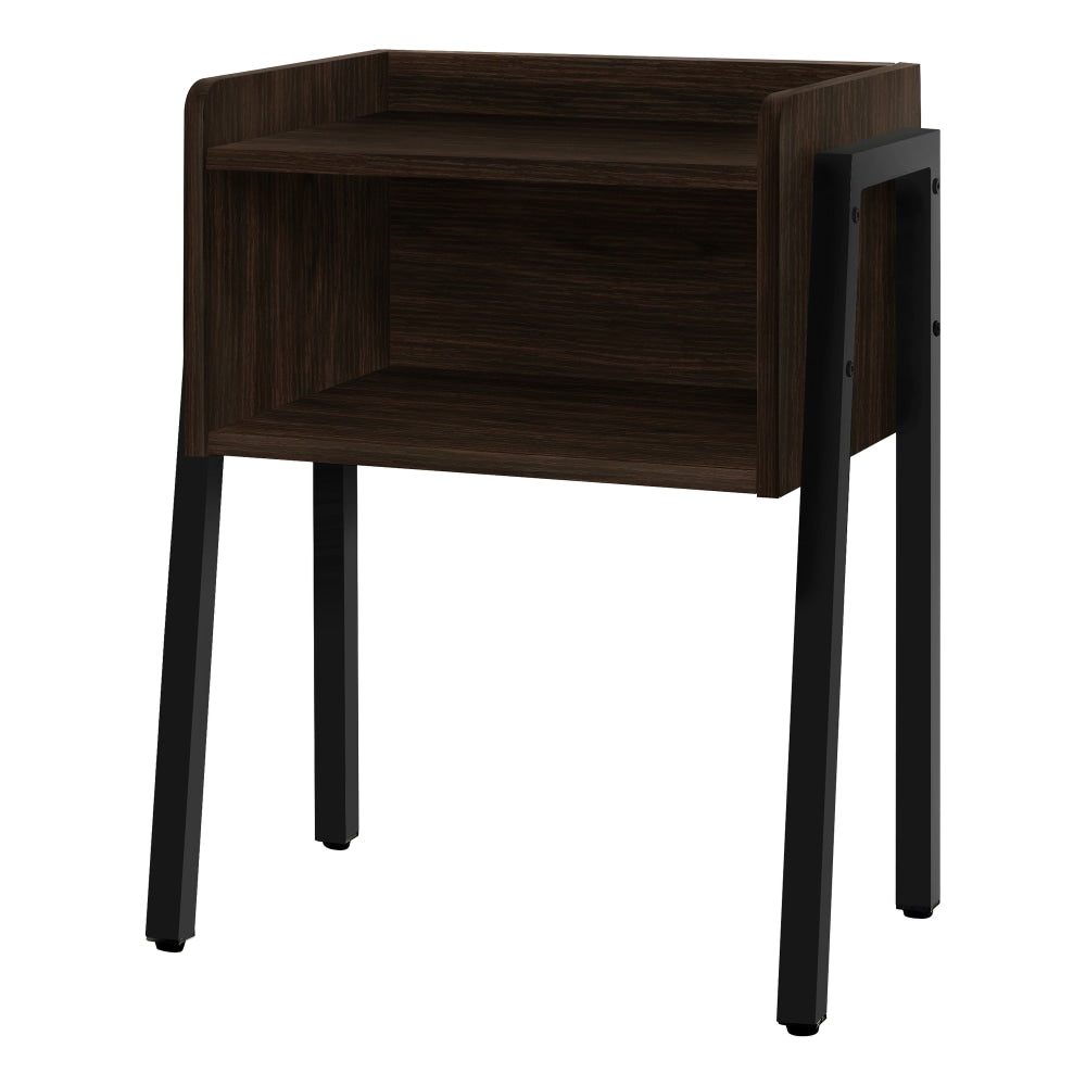 Monarch Specialties Dave Accent Table, 23-1/4inH x 18-1/2inW x 11-3/4inD, Espresso/Black