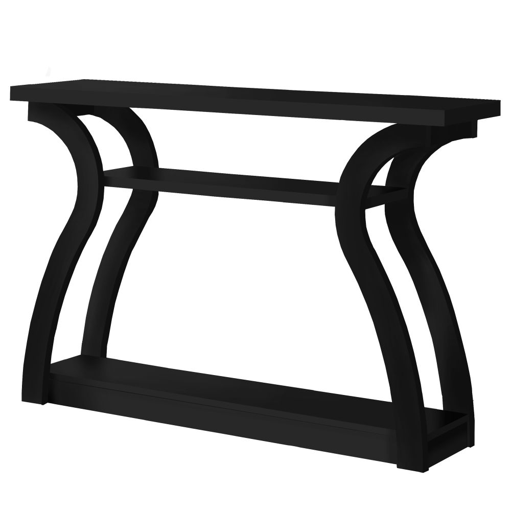Monarch Specialties Jasper Accent Table, 32inH x 47-1/4inW x 11-1/2inD, Black