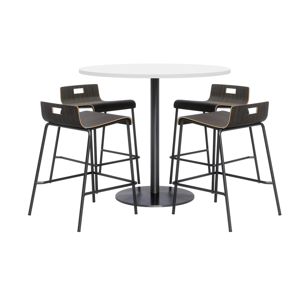 KFI Studios Proof High Bistro Table Set, Espresso/Black/White