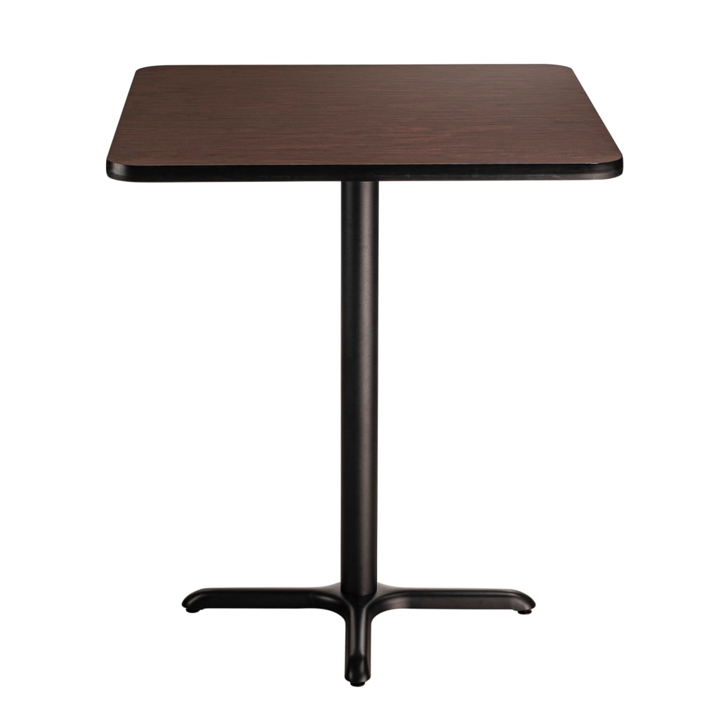 National Public Seating Square Cafe Table, 30inH x 36inW x 36inD, Mahogany/Black