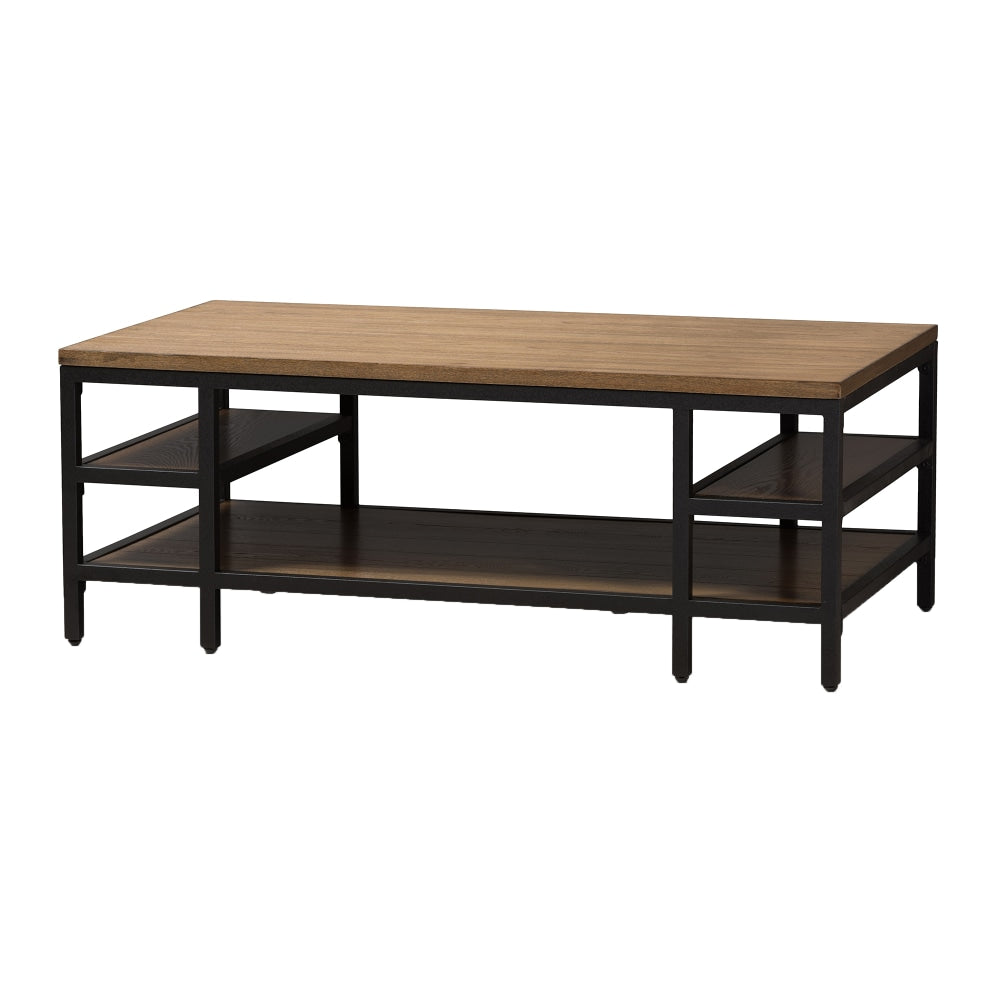Baxton Studio Xaver Coffee Table, Oak/Black