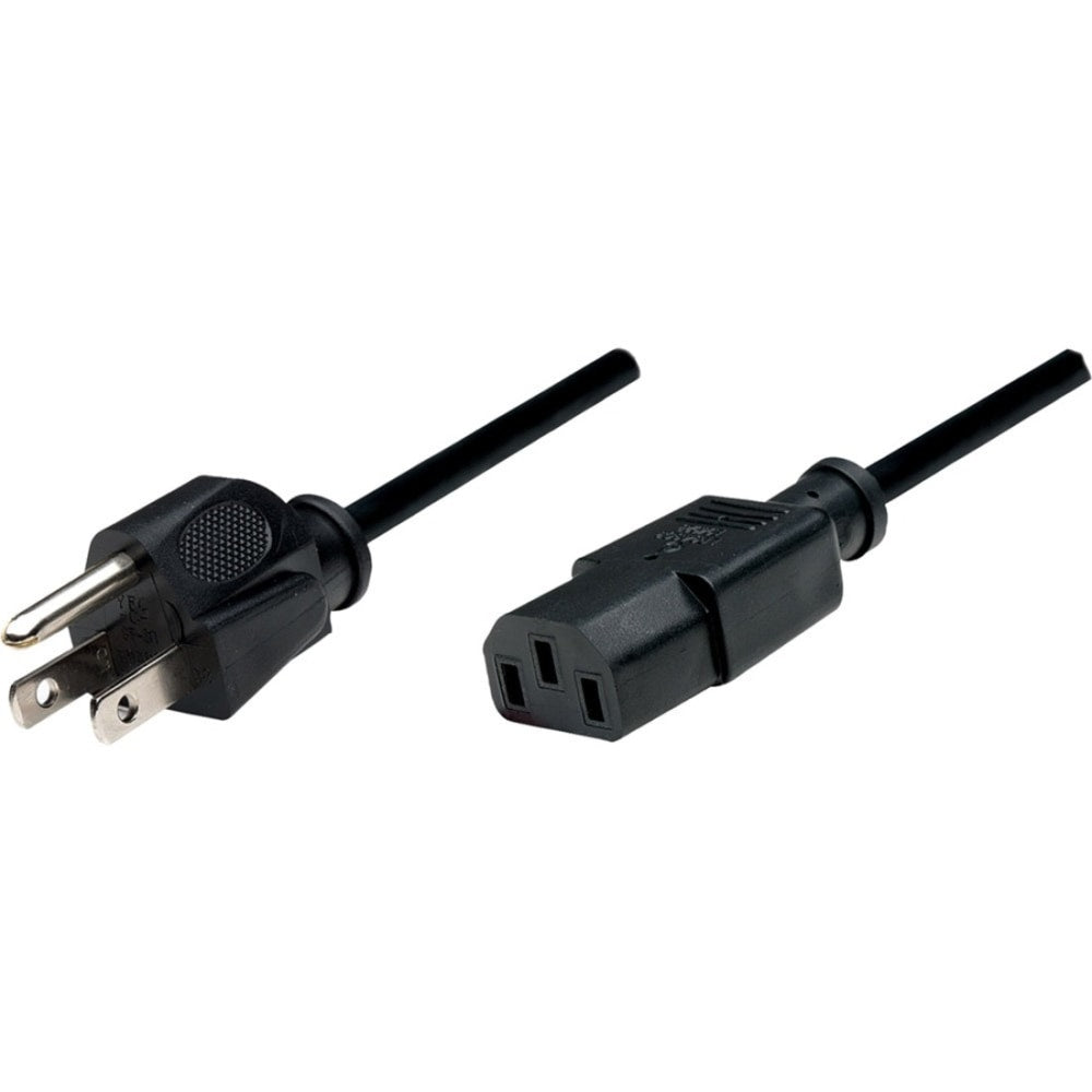 Manhattan PC Power Cable, 6ft, Black - IEC 60320 C13 socket to NEMA 5-15 plug