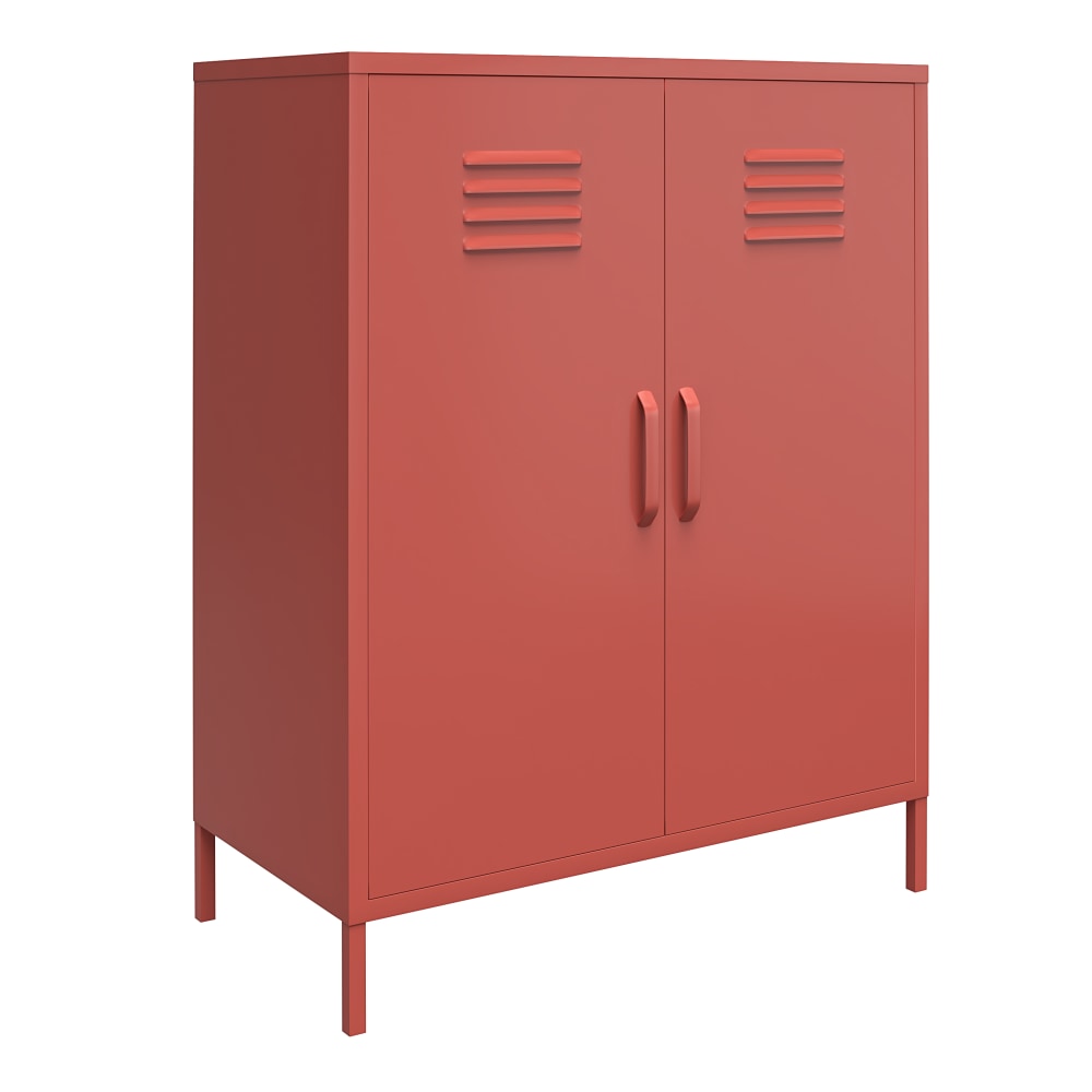 Ameriwood Home Mission District 2-Door 3-Shelf Metal Locker Storage Cabinet, 40inH x 31-1/2inW x 15-3/4inD, Terracotta