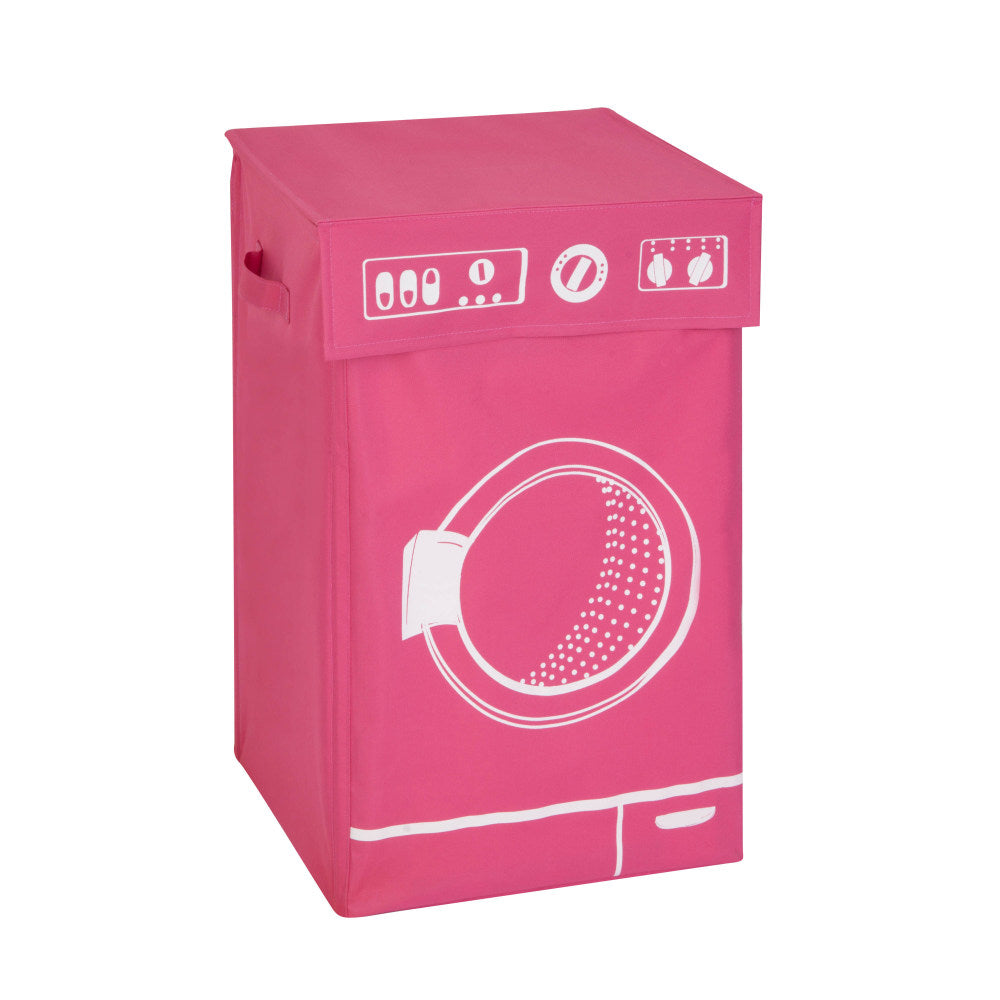Honey-Can-Do Square Hamper With Lid, 23 1/2in x 14in x 14in, Pink