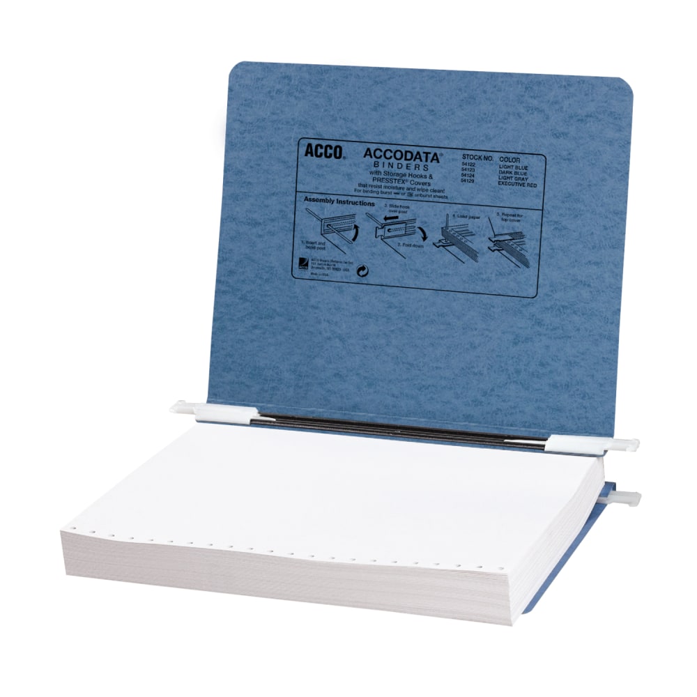 Wilson Jones Presstex Data Binder With Retractable Hooks, 8 1/2in x 11in, Light Blue