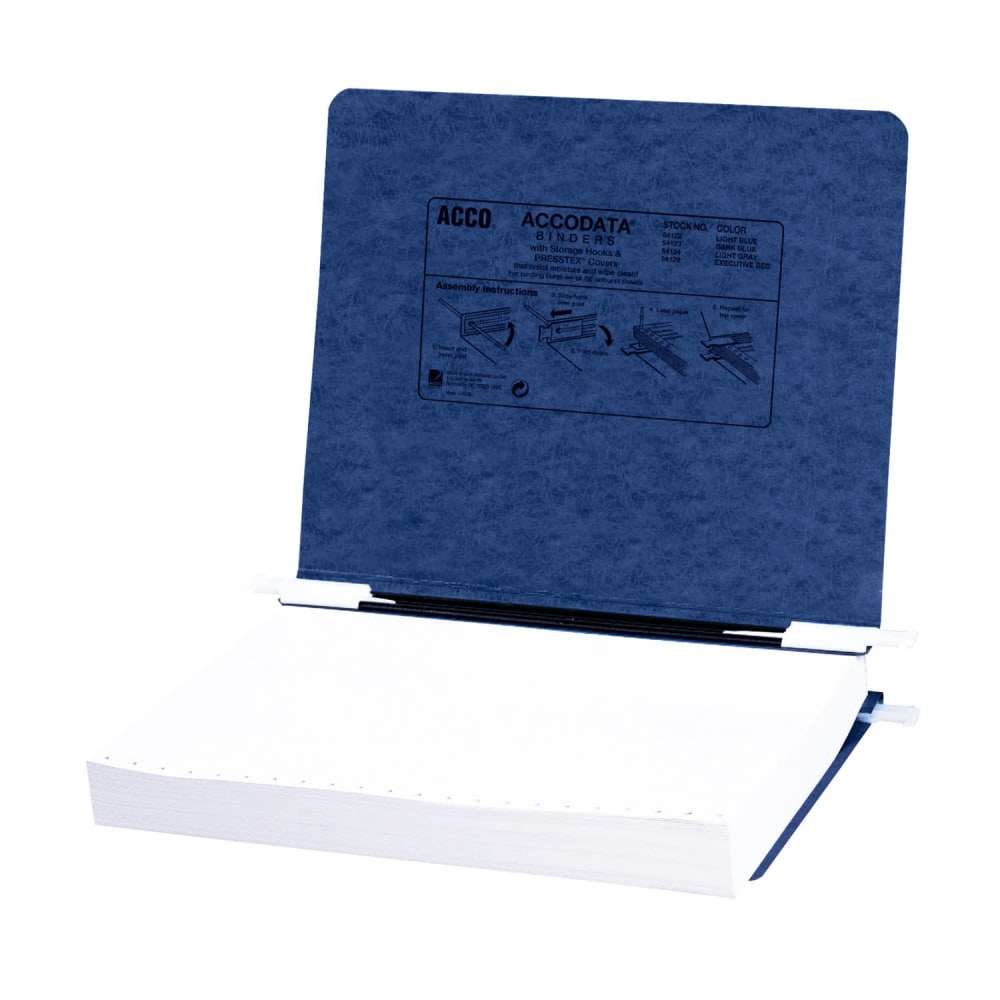 Wilson Jones Presstex Data Binder With Retractable Hooks, 8 1/2in x 11in, Dark Blue