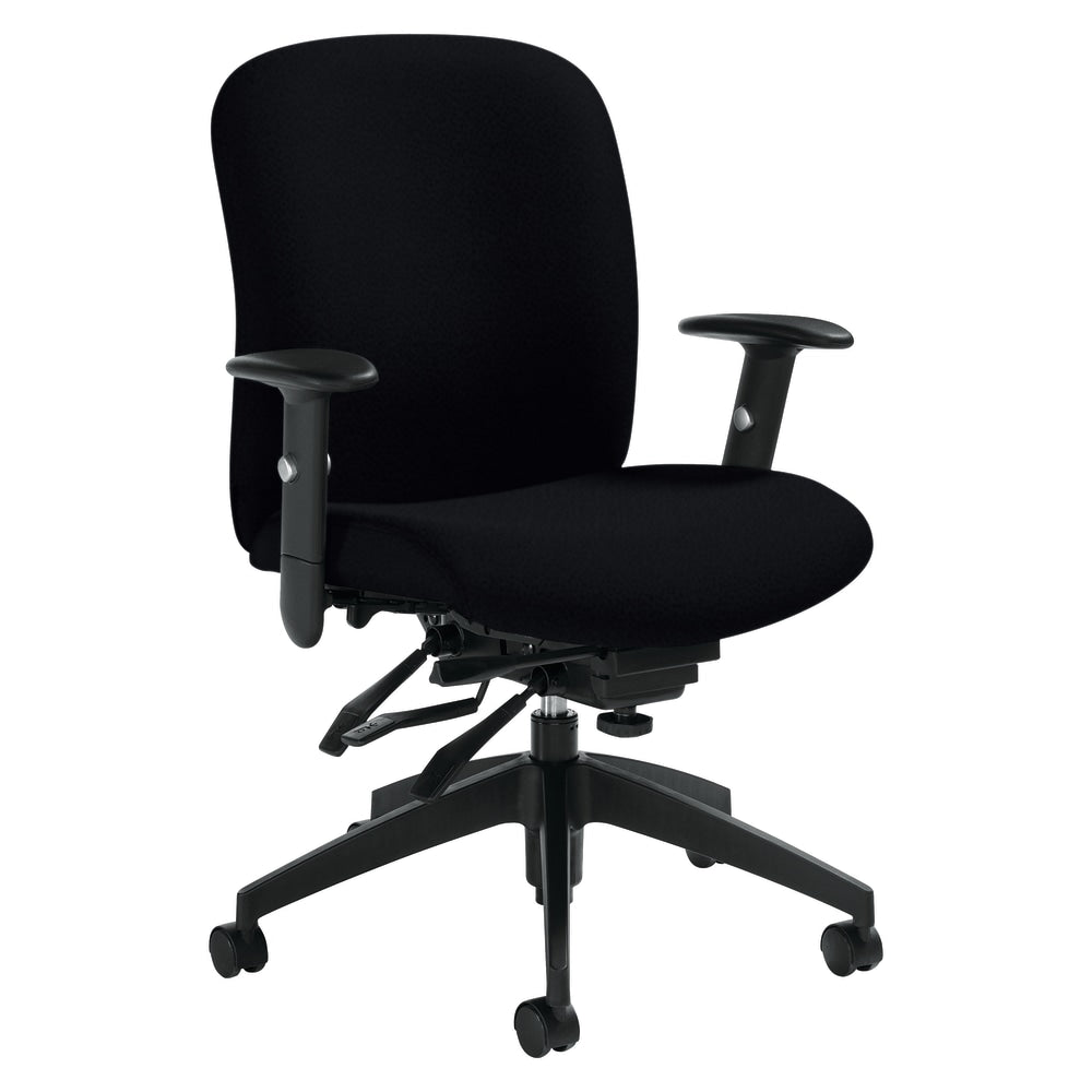 Global Truform Medium-Back Multi-Tilter Adjustable Chair, 38 1/2inH x 26inW x 25inD, Black