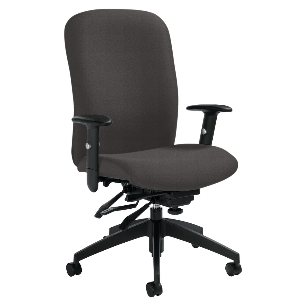 Global Truform Medium-Back Multi-Tilter Adjustable Chair, 38 1/2inH x 26inW x 25inD, Graphite