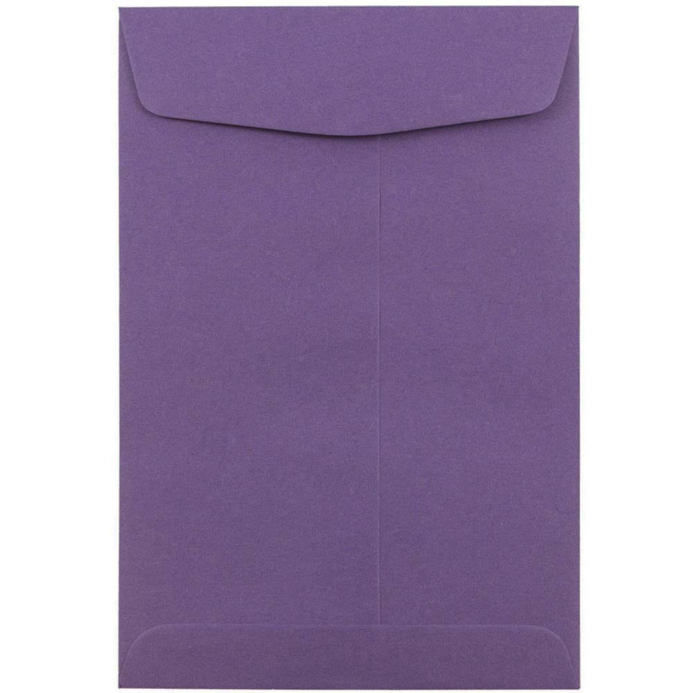 JAM Paper Open-End 6in x 9in Catalog Envelopes, Gummed Seal, Dark Purple, Pack Of 100