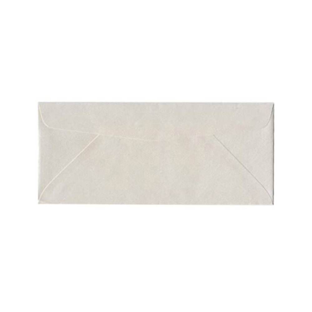 JAM Paper # 10 Business Booklet Envelopes, Gummed Seal, Quartz White Stardream Metallic, Pack Of 25